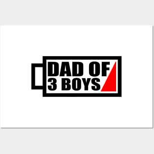 'Dad of 3 Boys' Charming Father Gift Posters and Art